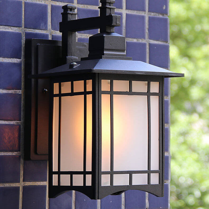 Lampe murale 1 lumière en forme de pavillon chinois en aluminium solaire étanche moderne 
