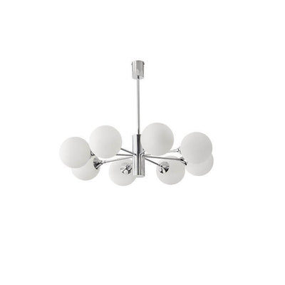 Modern Light Luxury White Round Ball Glass Iron 3/5/8-Light Chandelier