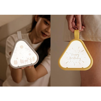 Lámpara de mesa con luz nocturna LED atmosférica de siete colores en triángulo creativo 