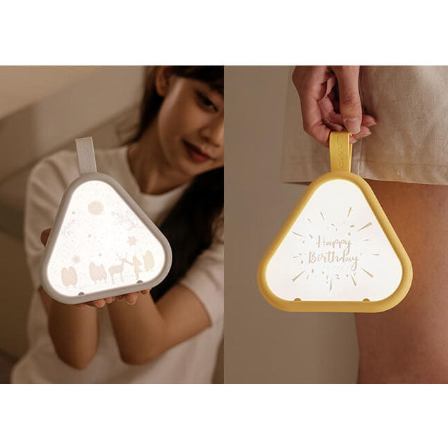 Lámpara de mesa con luz nocturna LED atmosférica de siete colores en triángulo creativo 