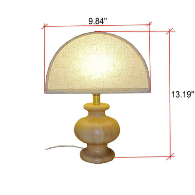 Lampe de Table 1 Lumière en Tissu en Forme de Demi-cercle Minimaliste Japonais 