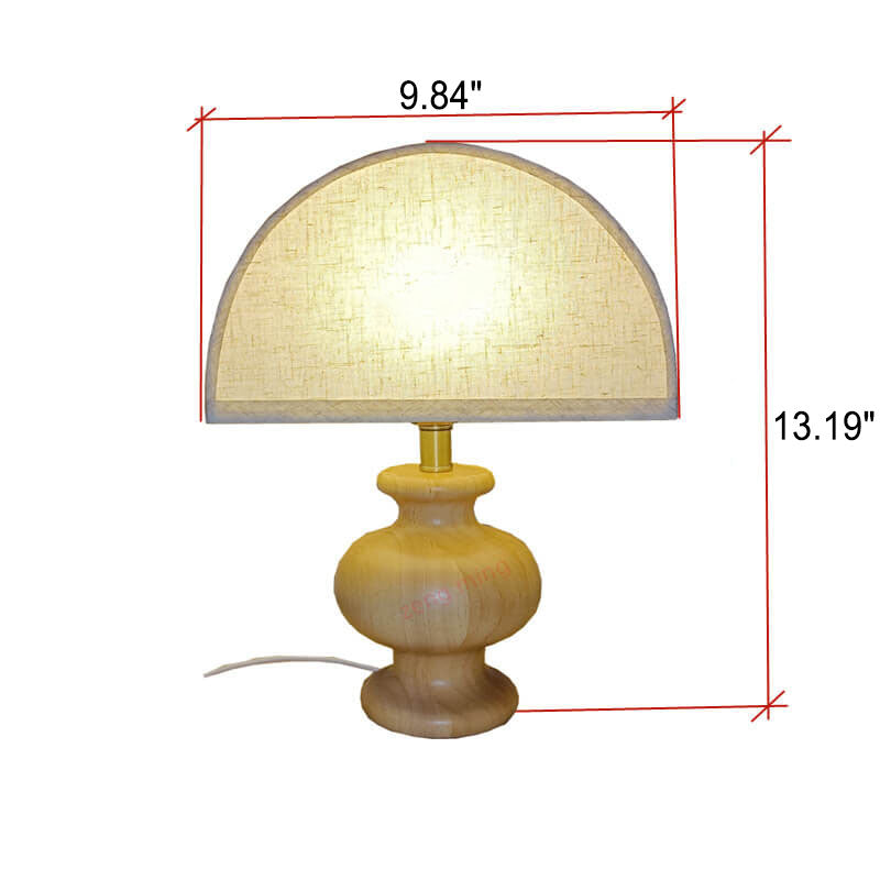 Lampe de Table 1 Lumière en Tissu en Forme de Demi-cercle Minimaliste Japonais 