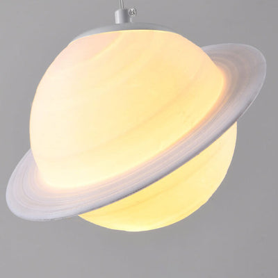 Nordic Creative Saturn Planet 1-Light Semi Flush Mount Ceiling Light