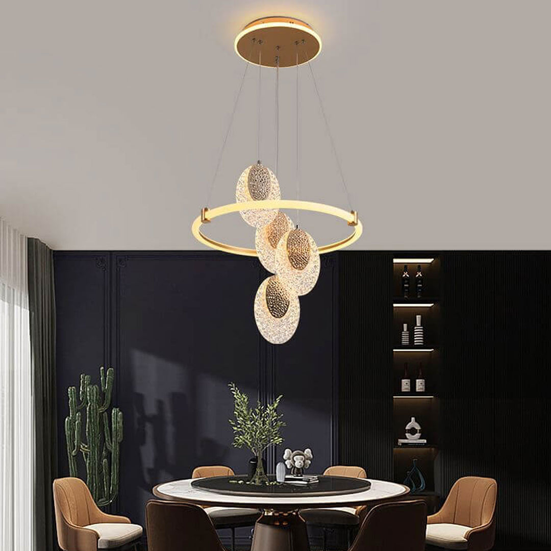 Nordic Light Luxuriöser schmiedeeiserner LED-Insellicht-Kronleuchter mit 3/4 Lichtern