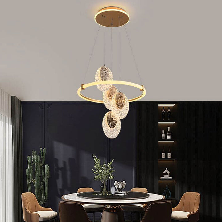 Nordic Light Luxuriöser schmiedeeiserner LED-Insellicht-Kronleuchter mit 3/4 Lichtern