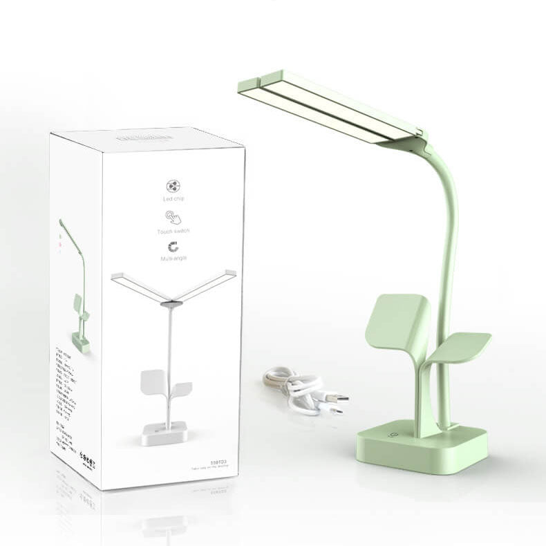 Modern Folding Dual Lamp Plug-In Station Table Lamp