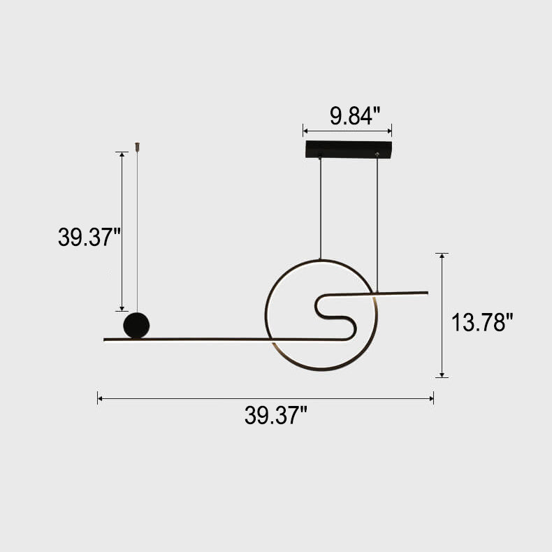 Nordic Minimalist Lines Round Island Light LED Chandelier