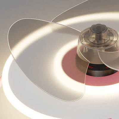 Ventilador de Techo con Luz LED de Zanahoria de Conejo Creativo de Dibujos Animados 