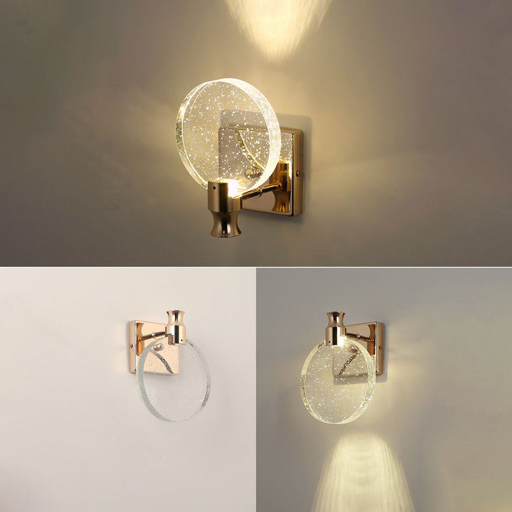 Moderne Luxus Runde Blasen Kristall Aluminium Eisen LED Wandleuchte für Wohnzimmer 