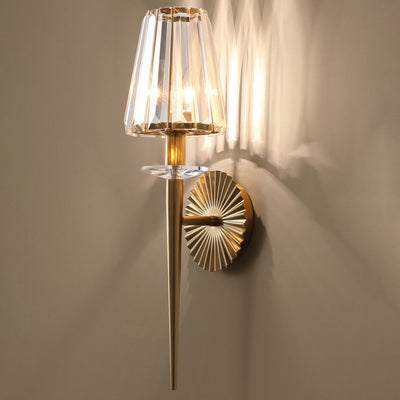 European Light Luxury Hardware Glass 1-Light Wall Sconce Lamp