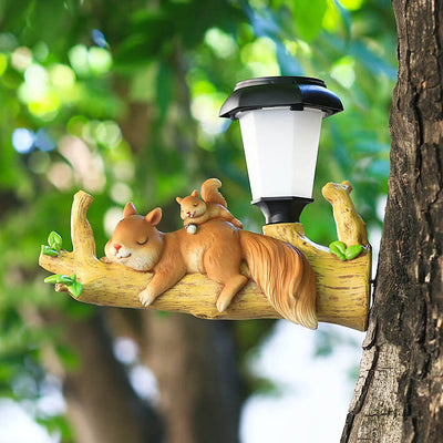 Modern Creative Cartoon Animal Resin Solar Decorative LED Outdoor Hanging Light