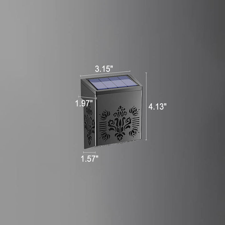 Modern Creative Hollow Plastic Waterproof Solar LED Outdoor Wall Light
