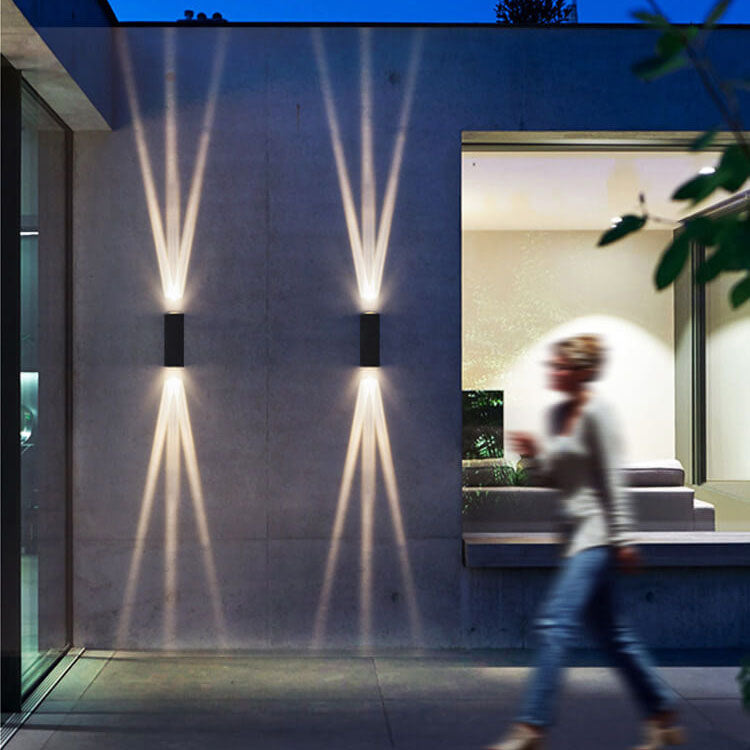 Moderne Aluminium-Linse im Freien wasserdichte Patio-doppelköpfige LED-Wandleuchte-Lampe 