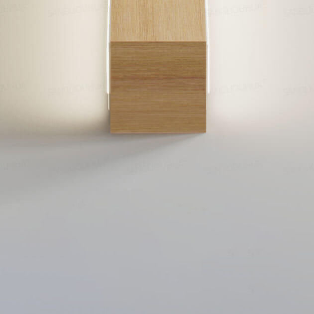 Japanische einfache LED-Wandleuchte aus massivem Holz 