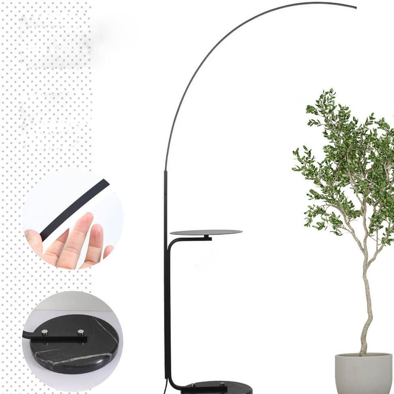 Nordic Minimalist Line Bending with Tray LED Standing Floor Lamp