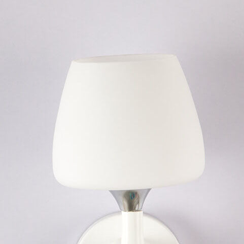 Nordic Minimalist White Glass Cup Shade 1/2 Light Wall Sconce Lamp