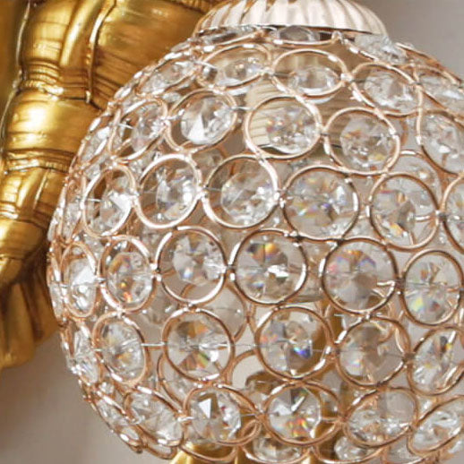Modern Creative Resin Mermaid Shape Crystal Lampshade 1-Light Wall Sconce Lamp