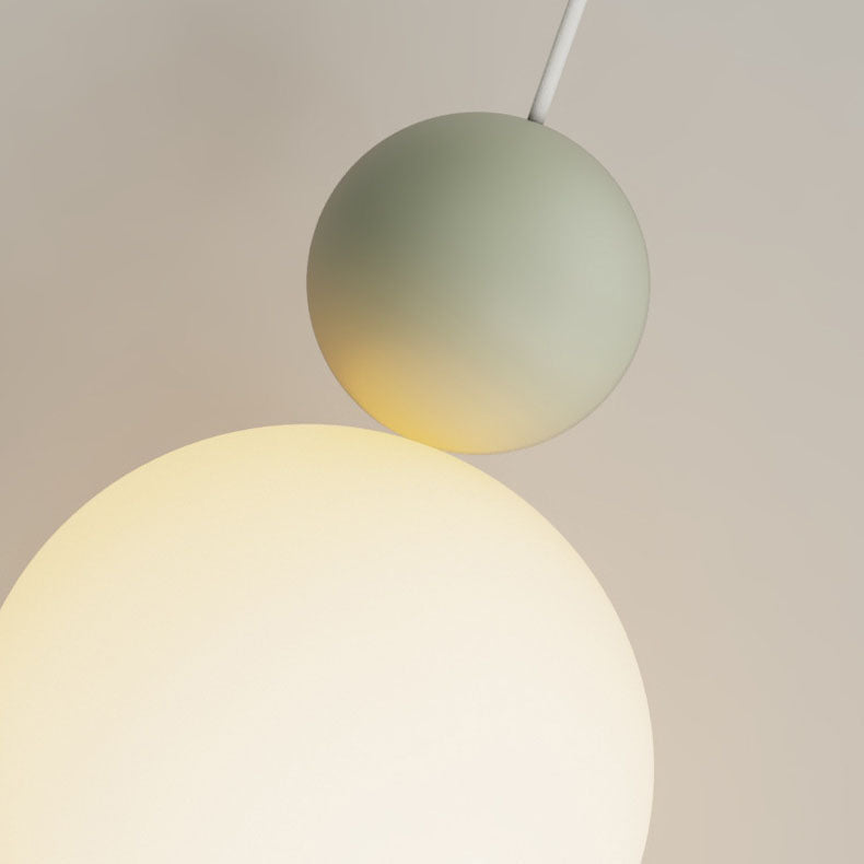 Contemporary Nordic PE Globe Ball Iron 1-Light Pendant Light For Bedroom