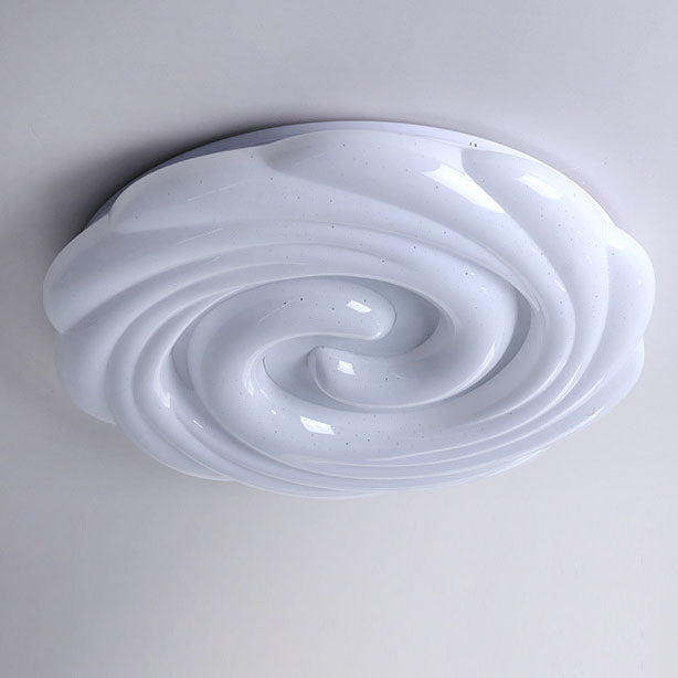 Contemporary Creative Swirl Acrylic Round Shade LED Flush Mount Ceiling Light For Living Room