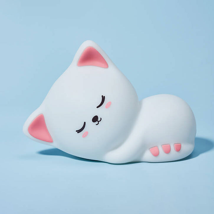 Luz Nocturna de Gato Creativo USB de Silicona Lámpara de Escritorio con Aplauso 