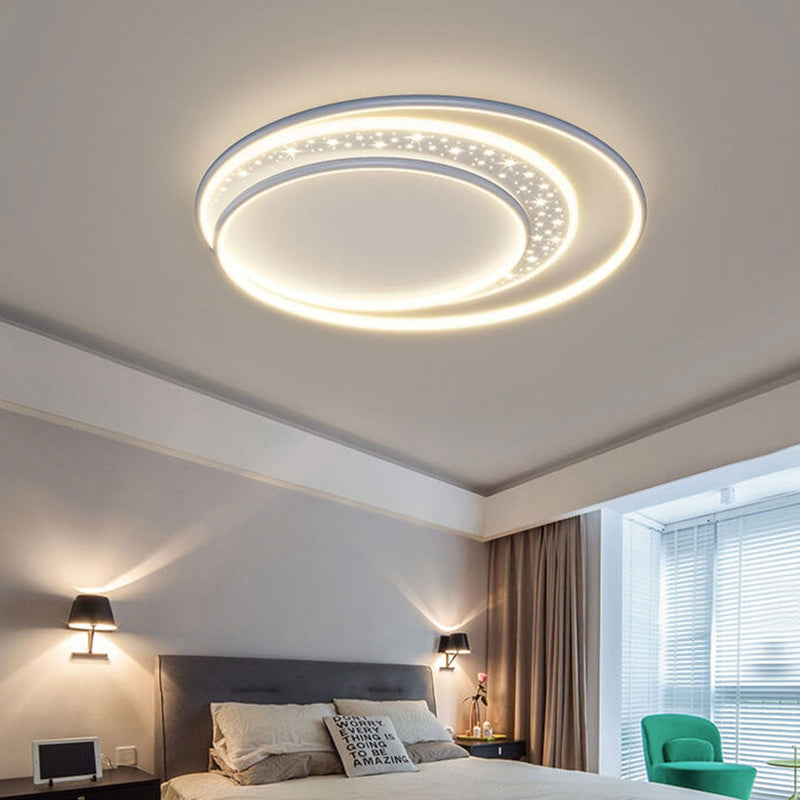 Nordic Creative Simple Circle Tangent Gypsophila Decoration Design LED Flush Mount Light