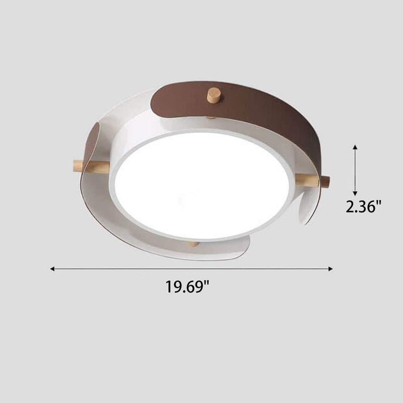 Nordic Simple Log Round LED Flush Mount Light