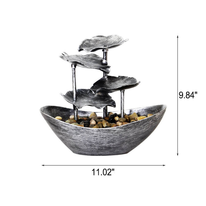 Kreative Lotusblatt Yuanbao Fließbrunnen LED Dekorative Tischlampe 