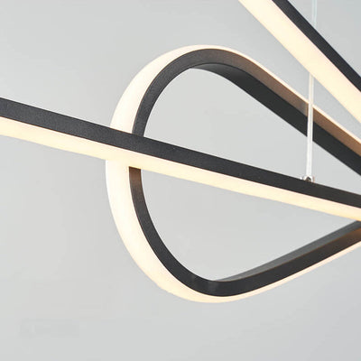 Modern Light Luxury Bow Line Design Island Light LED-Kronleuchter