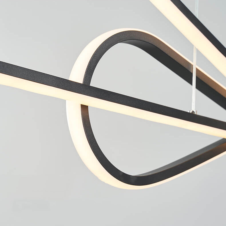 Modern Light Luxury Bow Line Design Island Light LED-Kronleuchter