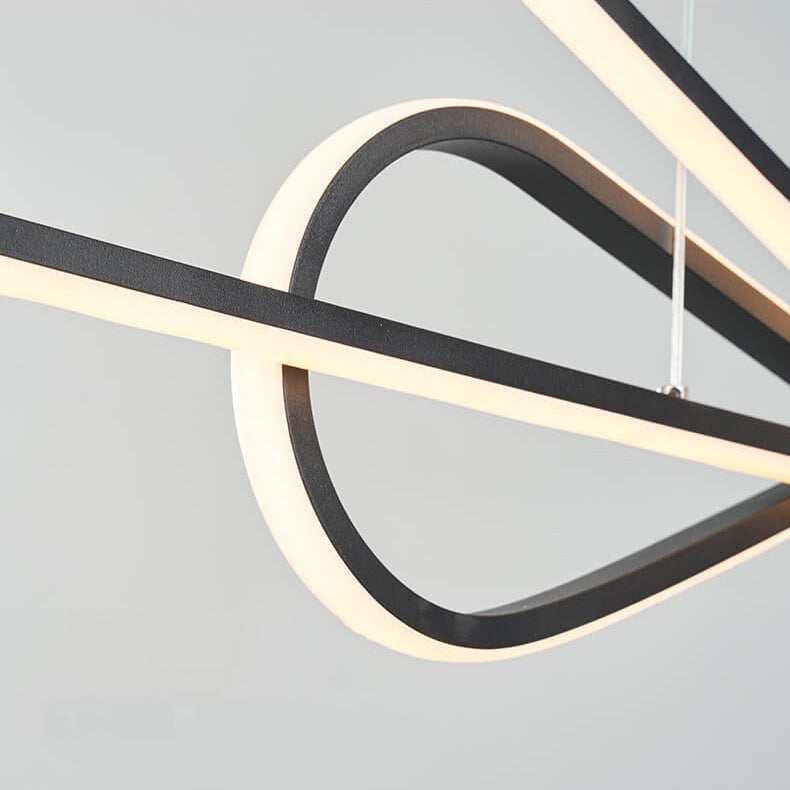 Modern Light Luxury Bow Line Design Island Light LED Chandelier