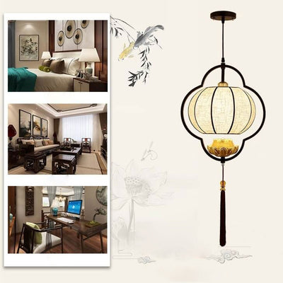 Chinese Retro Light Luxury Wrought Iron 1-Light Pendant Light