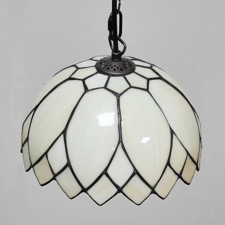 Traditional European Style Milk White Glass Resin Metal Dome 1-Light Pendant Light