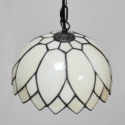 Tiffany Estilo Europeo Vidrio Blanco Lechoso Cúpula Lámpara Colgante de 1 Luz 