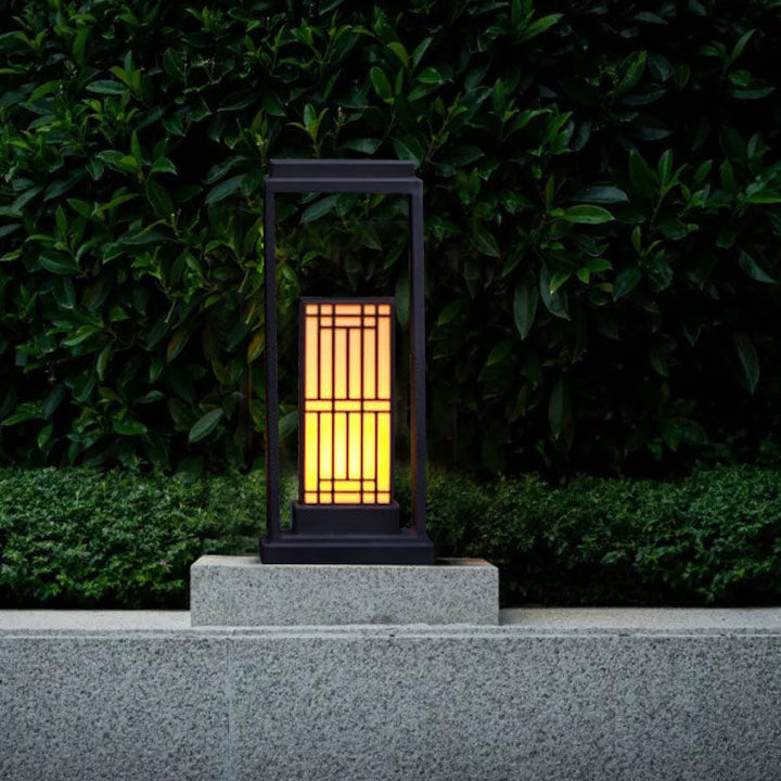 Luz exterior para jardín de césped impermeable con LED solar de mármol de acero inoxidable retro moderno 