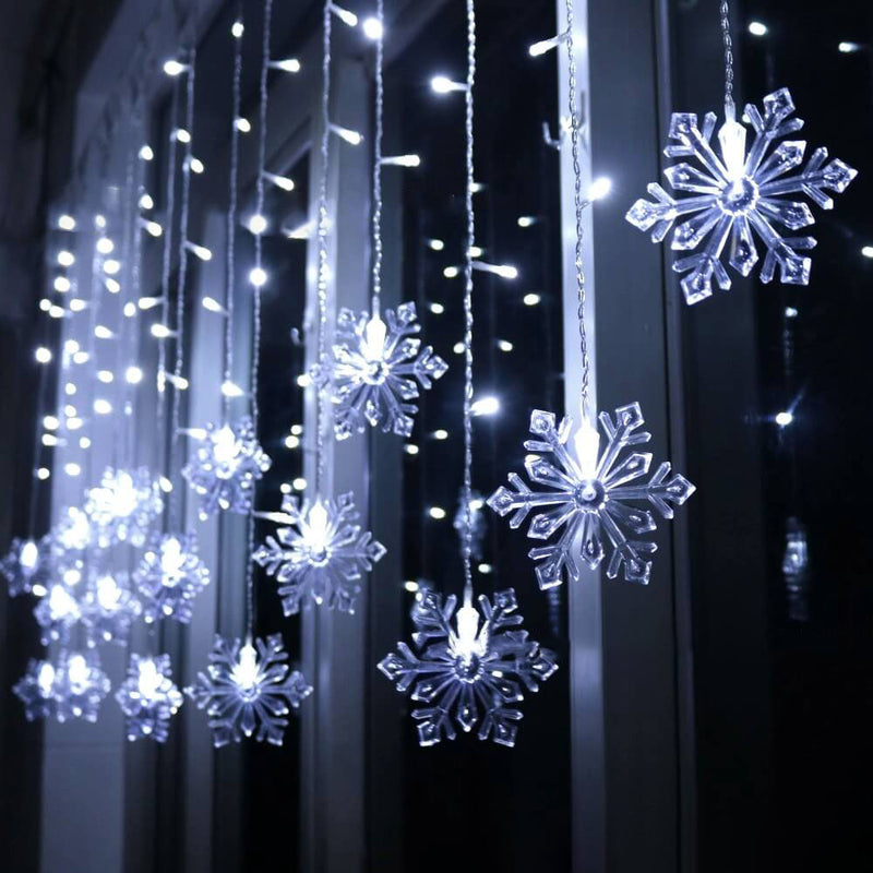 Télécommande flocon de neige guirlande lumineuse à LED clignotante décorative 