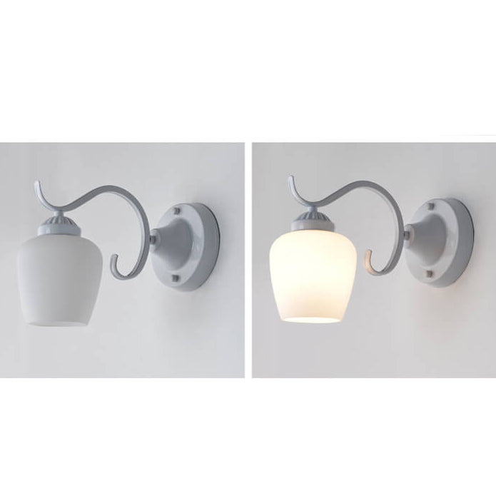 Contemporary Retro Rustic Iron Glass 1-Light Wall Sconce Lamp