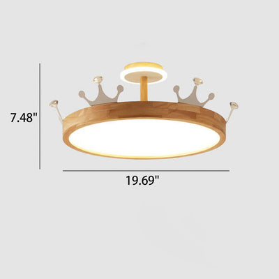 Nordic Log Crown LED Flush Mount Ceiling Light