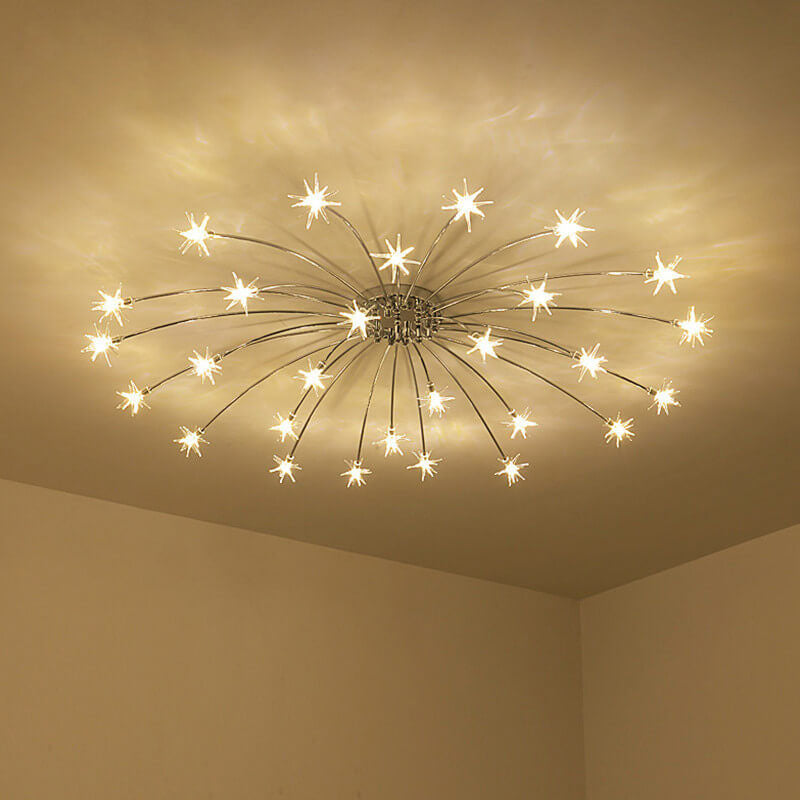 Contemporary Creative Full Of Star Iron 12/21/28 Light Flush Mount Ceiling Light For Living Room