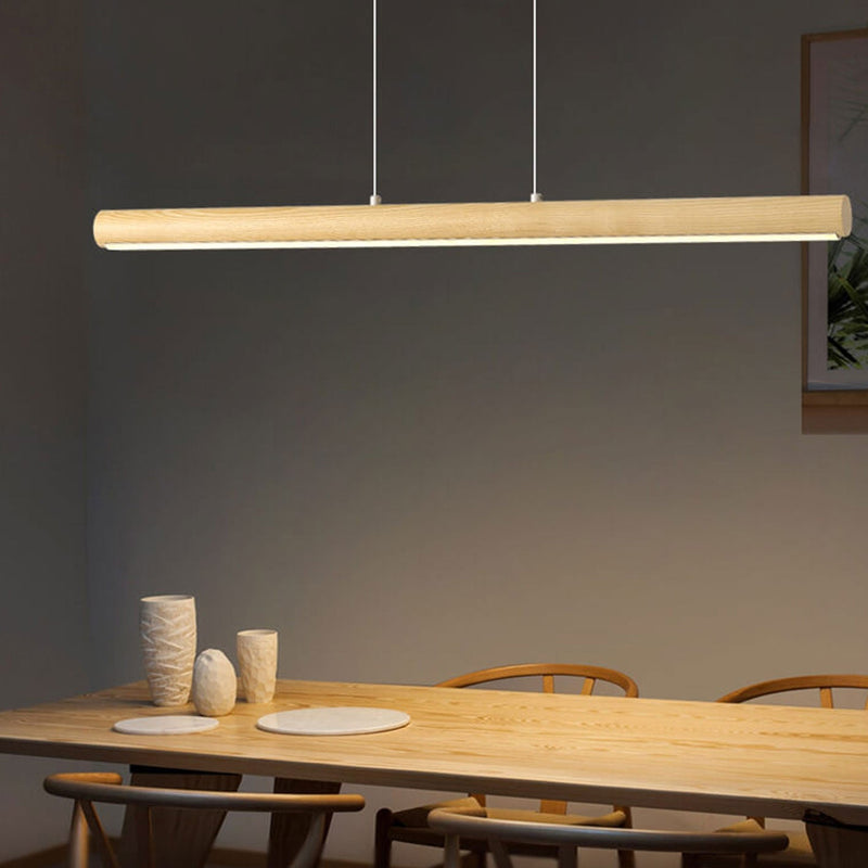 Modern Simple Log Long Strip Island Light LED Chandelier
