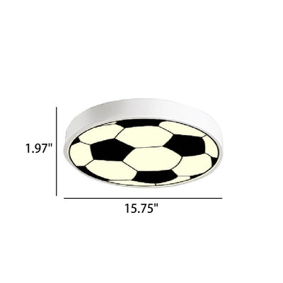 Cartoon Creative Round Football LED Kids Flush Mount Ceiling Light