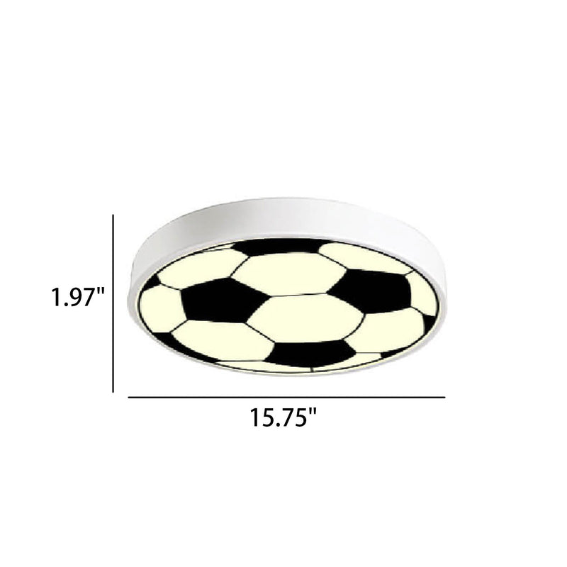 Cartoon Creative Round Football LED Kids Flush Mount Ceiling Light