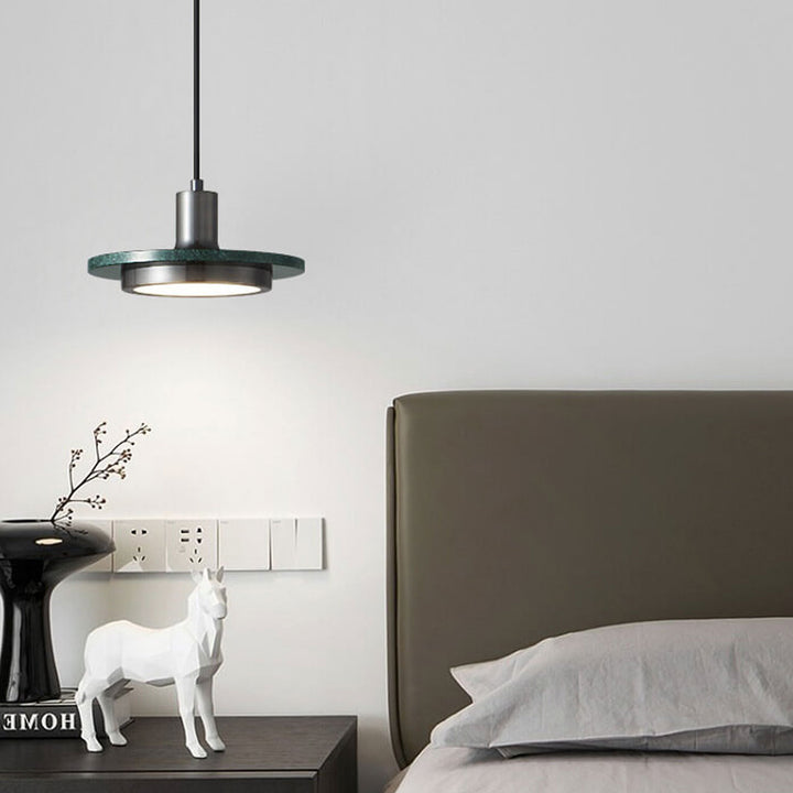Lustre suspendu en cuivre et marbre Nordic Light Luxury à 1 lumière 