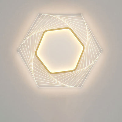 Nordic Minimalist Geometric Hexagonal LED Flush Mount Ceiling Light