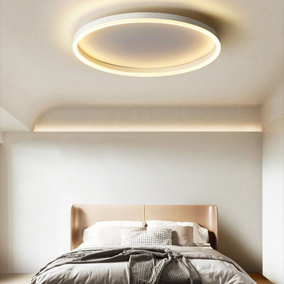 Nordic Minimalist Circle Ring Iron Acrylic LED Flush Mount Ceiling Light