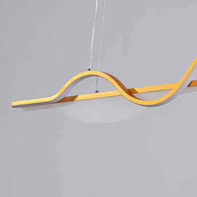 Nordic Minimalist Curved Line Long Island Light LED Chandelier