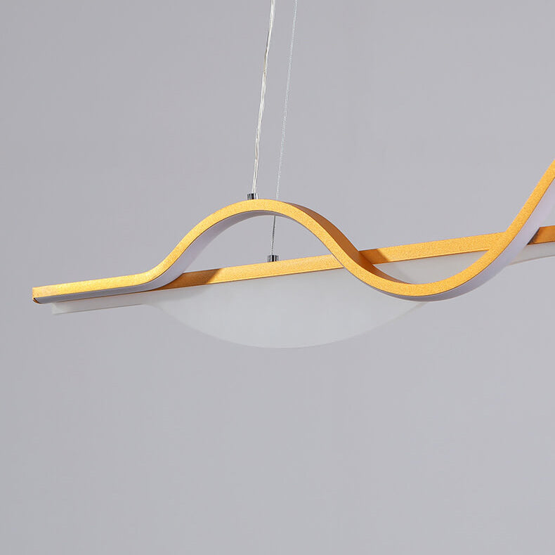 Nordic Minimalist Curved Line Long Island Light LED Chandelier
