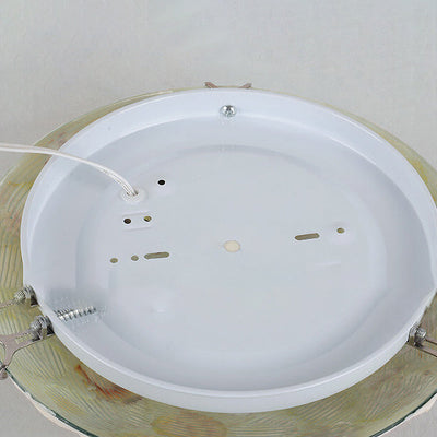 European Mediterranean Shell Art Round LED Flush Mount Ceiling Light