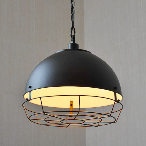 Industrial Vintage Pot Lid Mesh Iron 1-Light Pendant Light