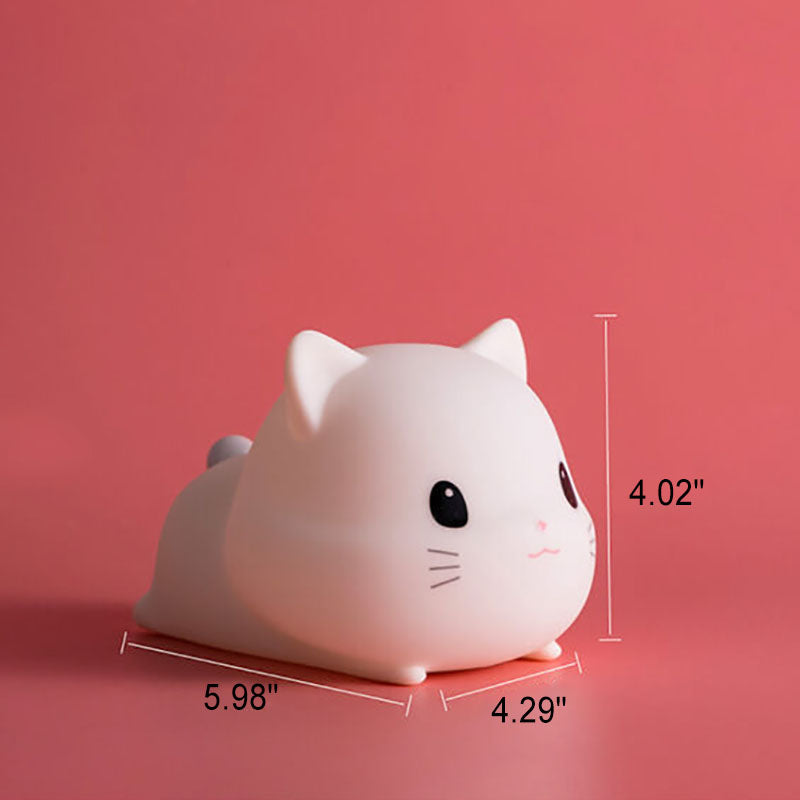 Creative Cute Cat Silicone USB Pat Timer LED Night Light Table Lamp