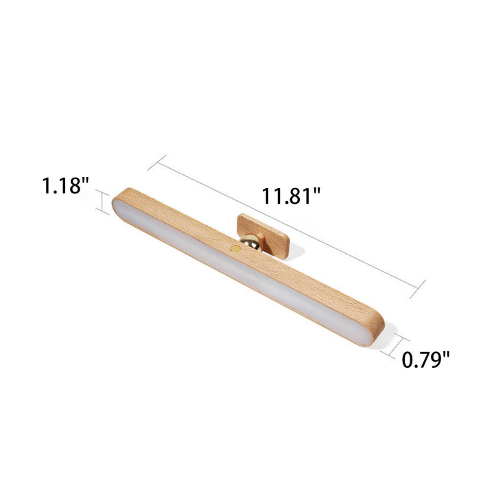 Moderne magnetische USB-LED-Spiegelwandleuchte mit Holzstreifen